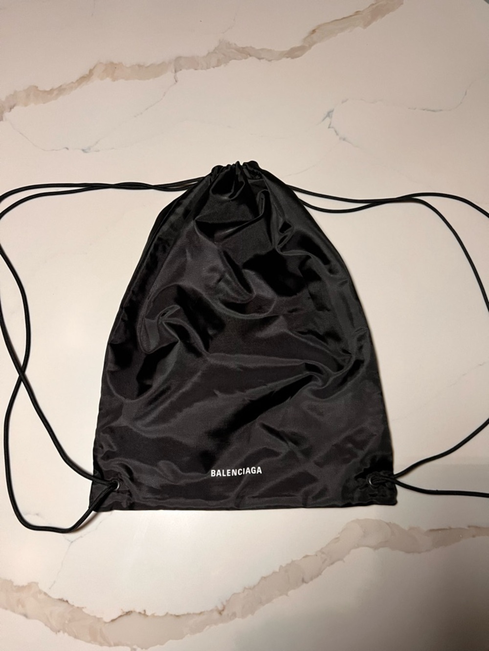 Balenciaga Black Drawstring Logo Knacpsack